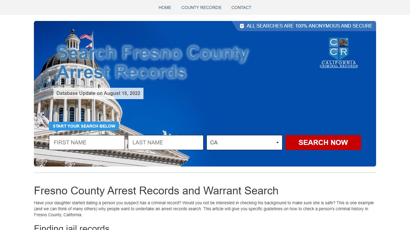 Fresno County Arrest Records and Warrant Search